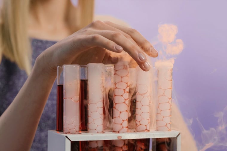 Fake blood boiling in a test tube