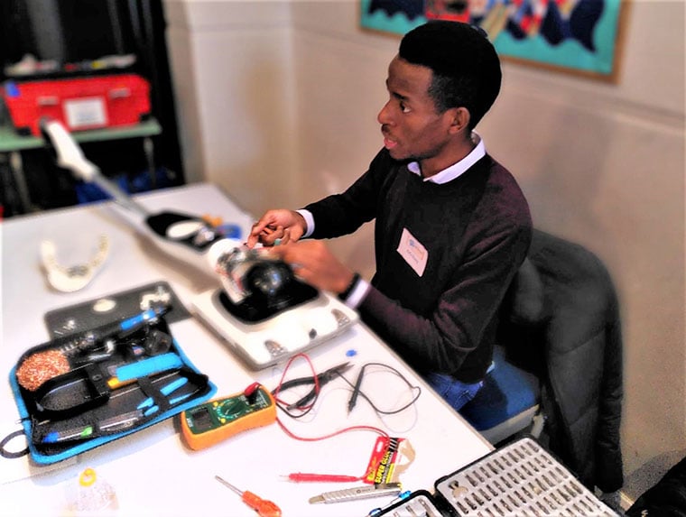 Kufirre repairs the electronics on some everyday household items, saving them from landfill.