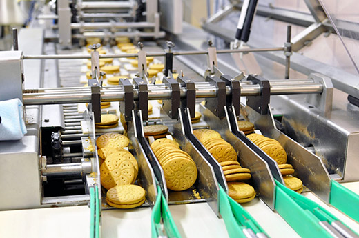 Reducing scrap levels in a snack food manufacturing line